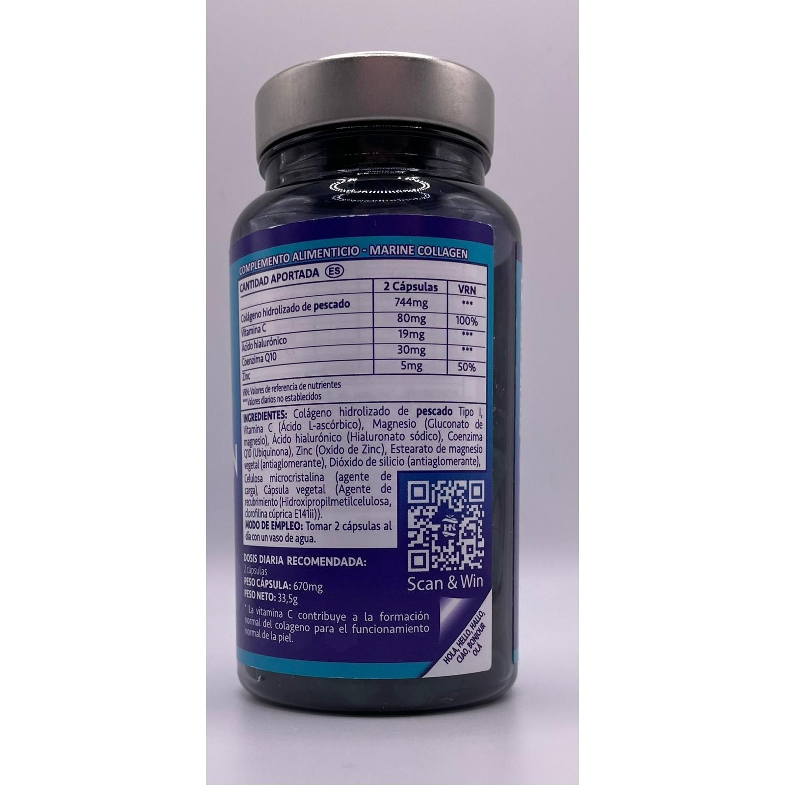 Colageno Marino Hidrolizado 744mg-50 Capsulas - Imagen 2