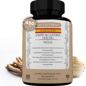 450 Comprimidos Ashwagandha de Alta Potencia para 450 Días
