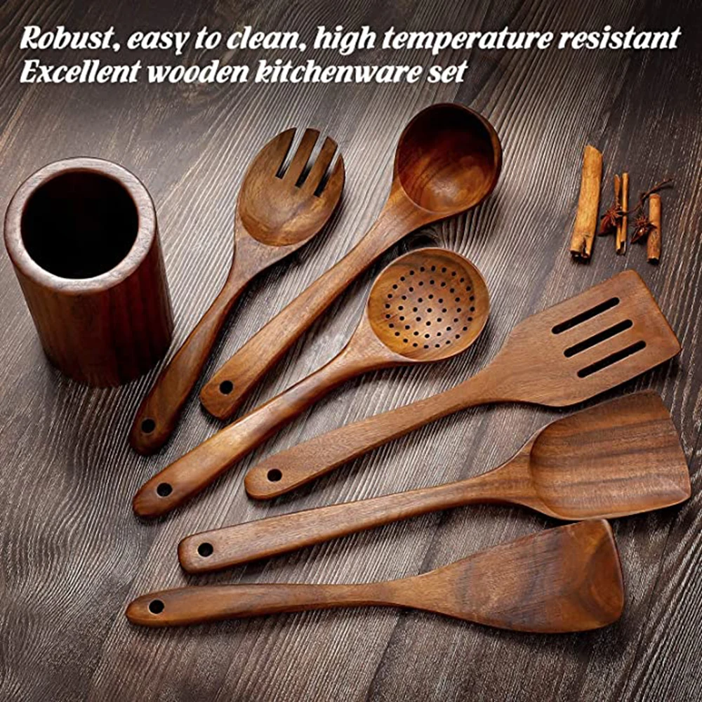 Juego de utensilios de cocina de madera - Imagen 2
