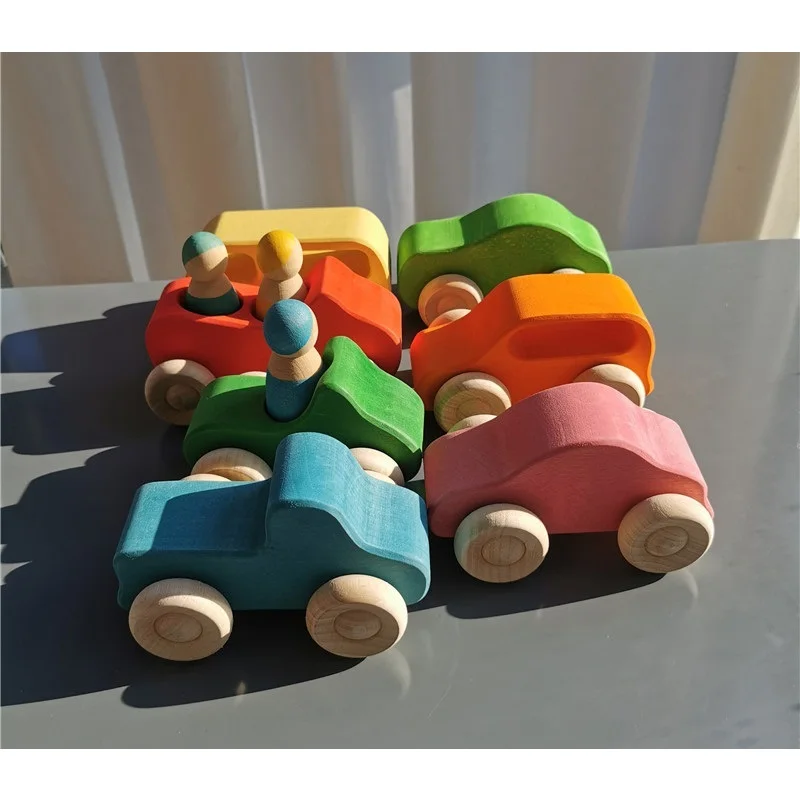 Juguetes Montessori de madera, puente apilable arcoíris - Imagen 2