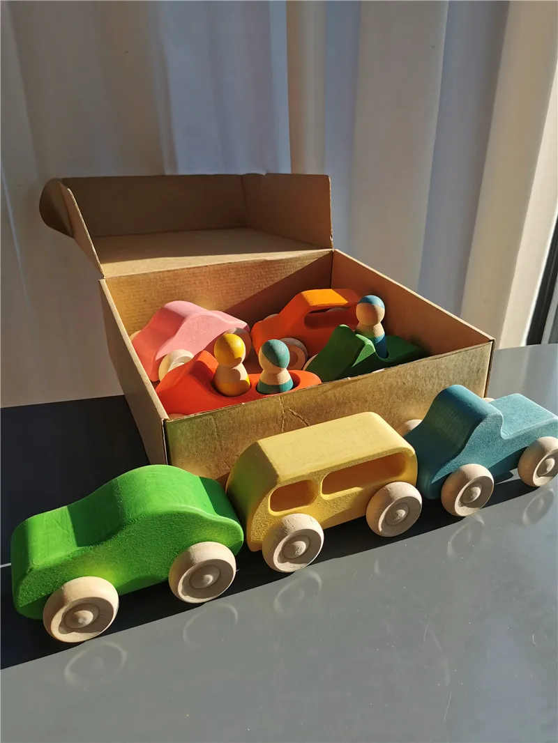 Juguetes Montessori de madera, puente apilable arcoíris - Imagen 9