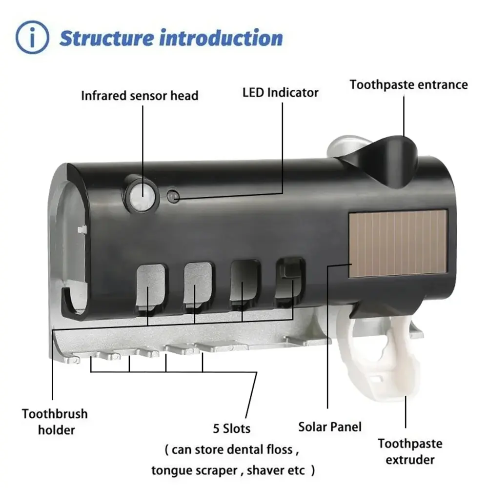 Soporte para cepillos de dientes montado en la pared - Imagen 3