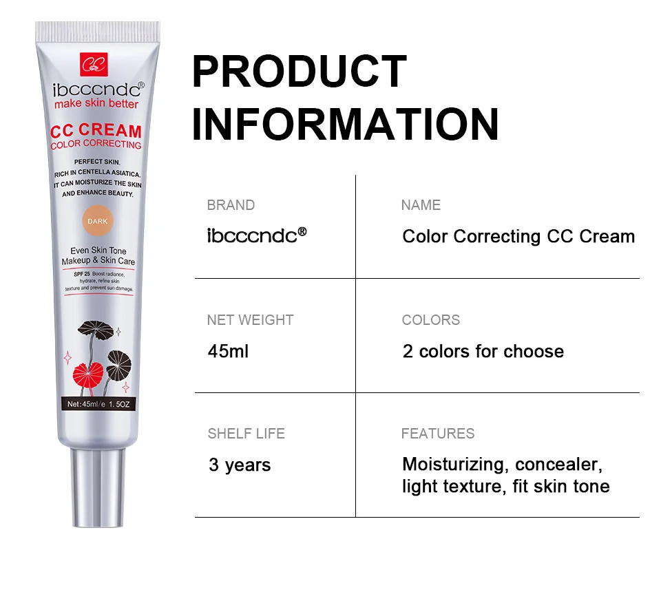 Corrector CC Crema Base Hidratante Resistente al agua Antisudor - Imagen 18