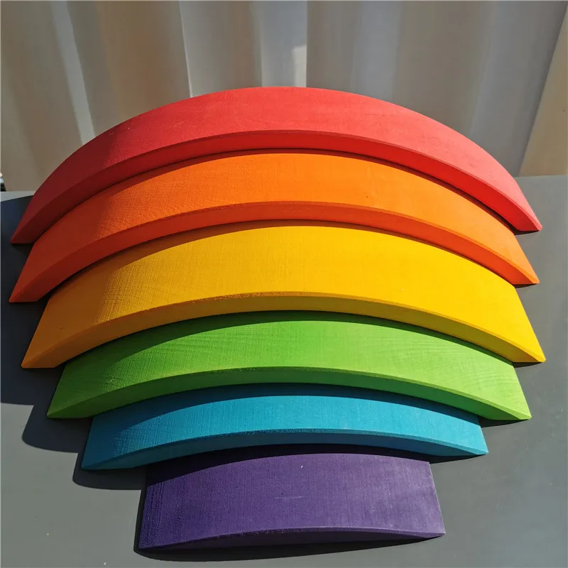 Juguetes Montessori de madera, puente apilable arcoíris - Imagen 19