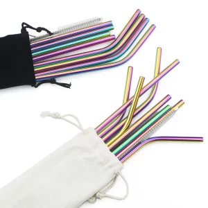 Pajitas reutilizables de colores para beber