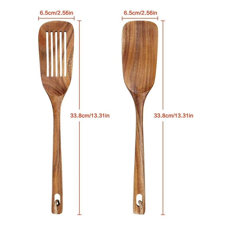 Juego de 2 espátulas de madera para cocinar - Imagen 6