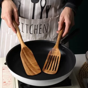 Juego de 2 espátulas de madera para cocinar