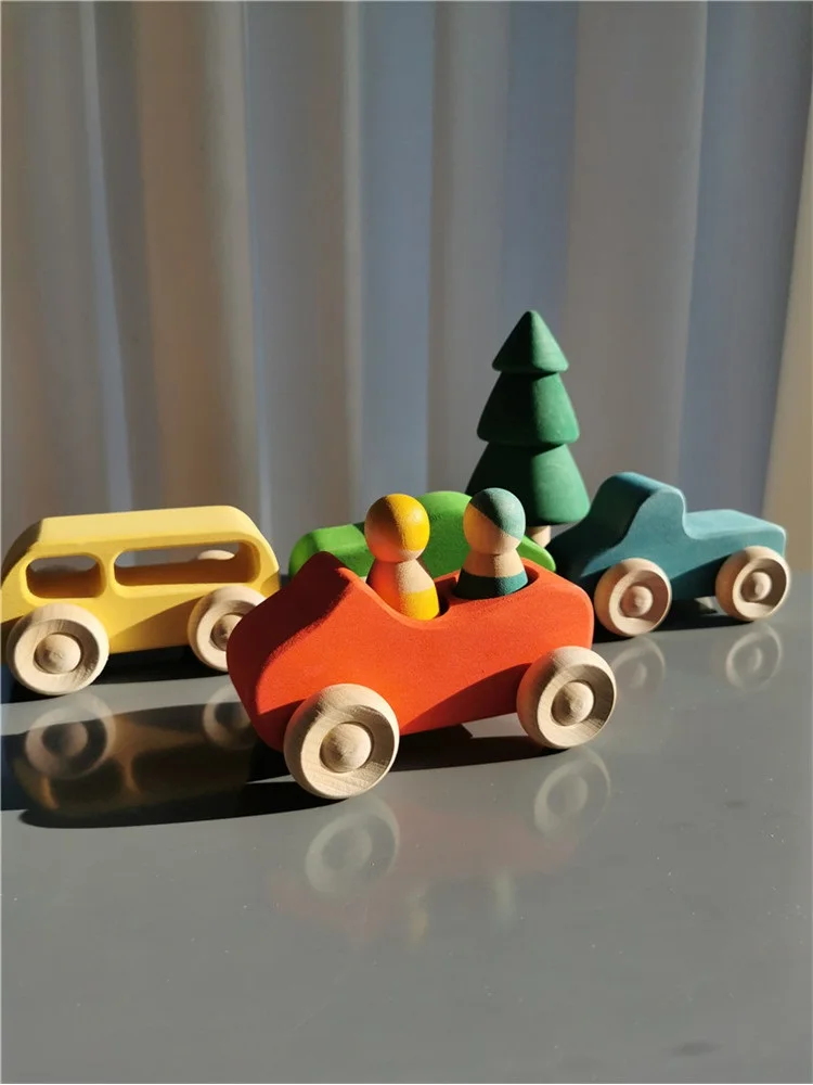 Juguetes Montessori de madera, puente apilable arcoíris - Imagen 5