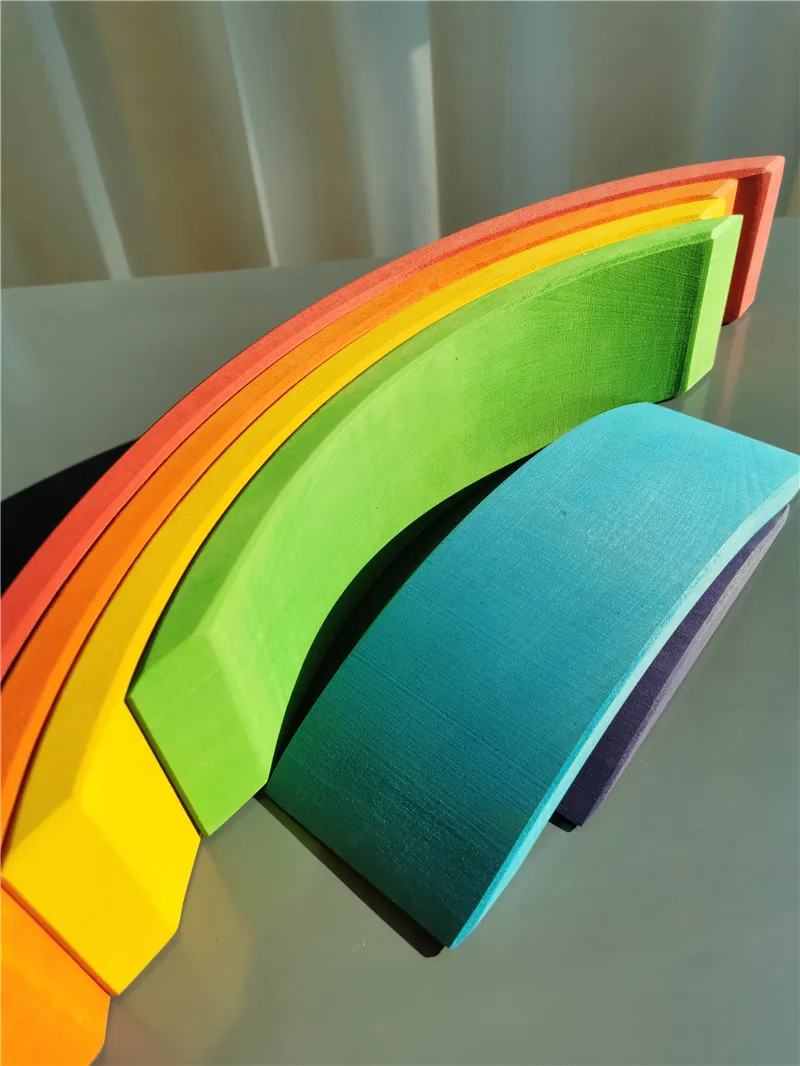 Juguetes Montessori de madera, puente apilable arcoíris - Imagen 21