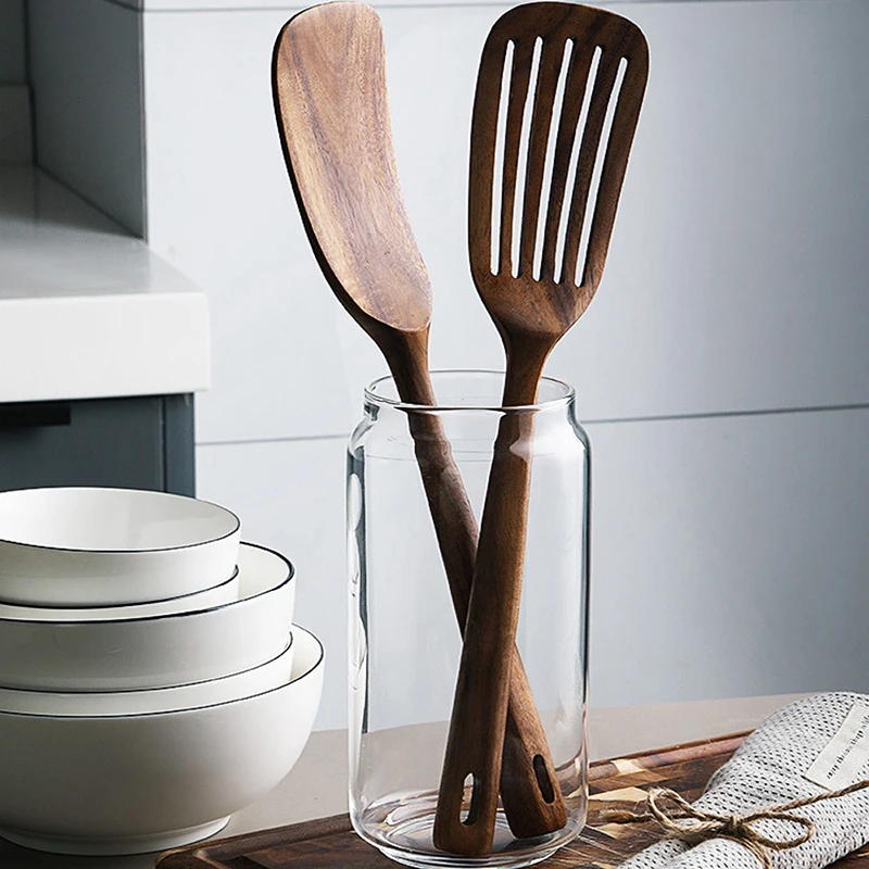 Juego de 2 espátulas de madera para cocinar - Imagen 3