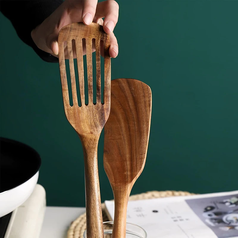 Juego de 2 espátulas de madera para cocinar - Imagen 4