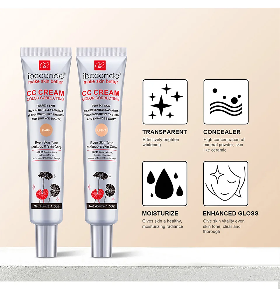 Corrector CC Crema Base Hidratante Resistente al agua Antisudor - Imagen 11