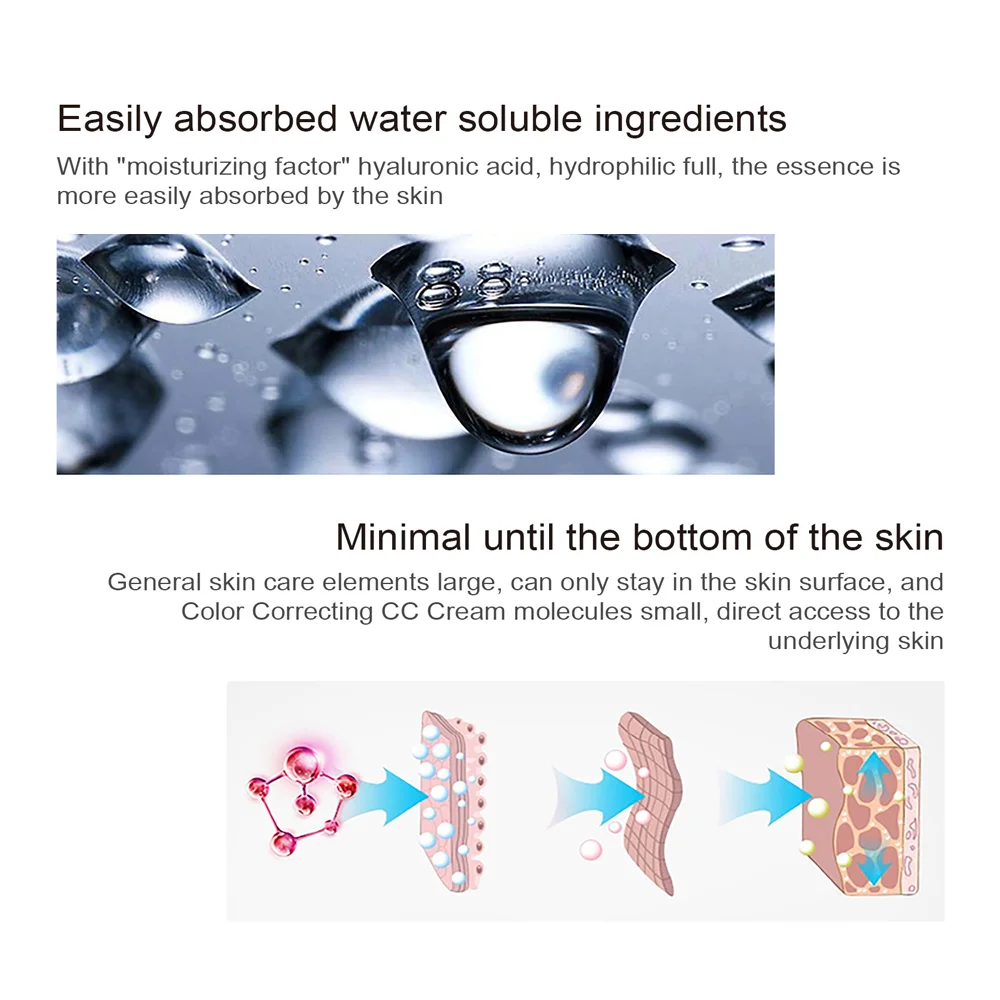 Corrector CC Crema Base Hidratante Resistente al agua Antisudor - Imagen 5
