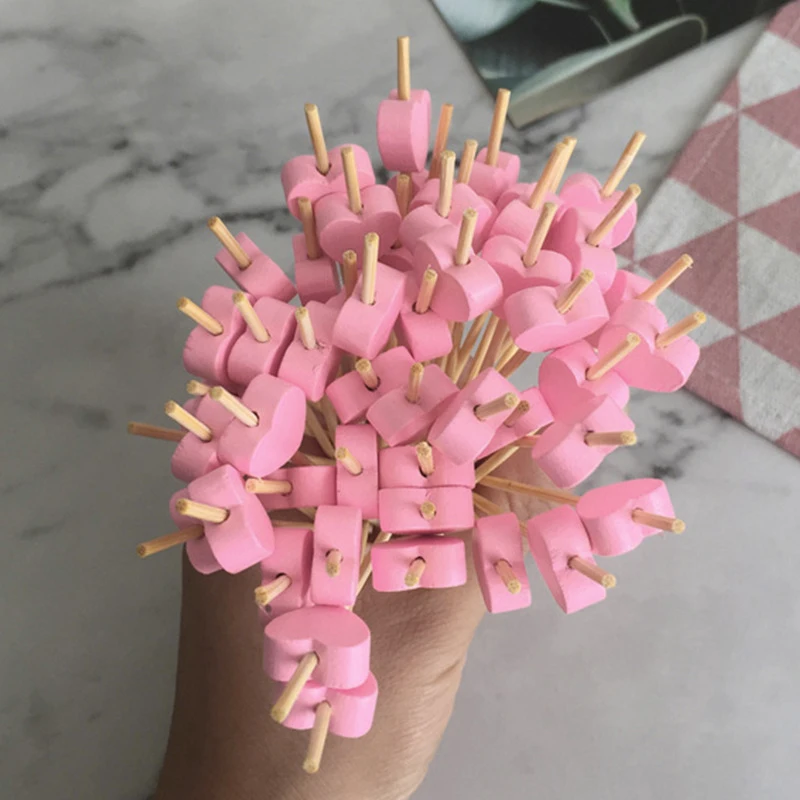 100 Unidades amor corazón bambú selección Buffet comida - Imagen 2