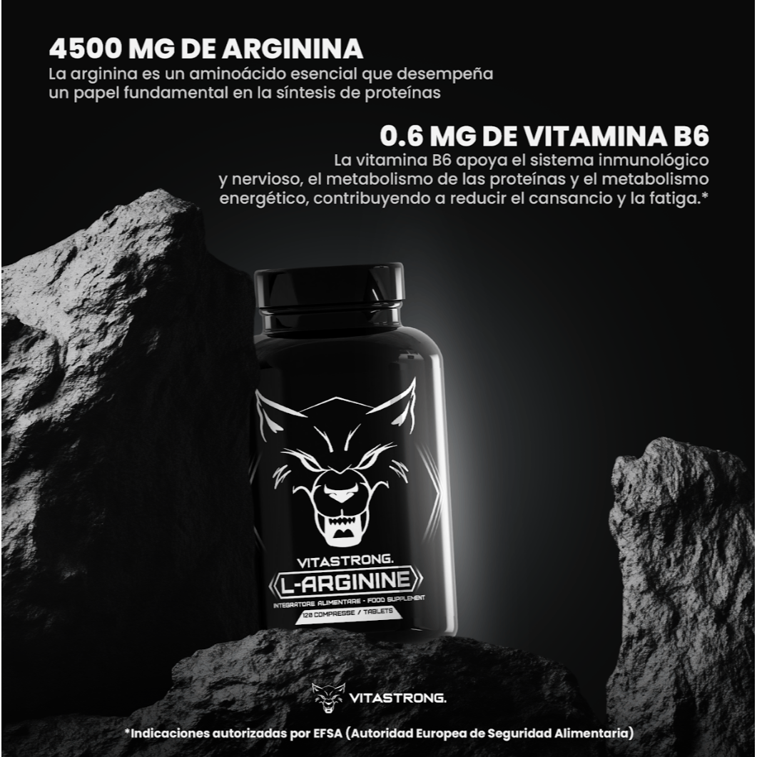 L Arginina 4500mg + Vitamina B6 120 Comprimidos - Imagen 2