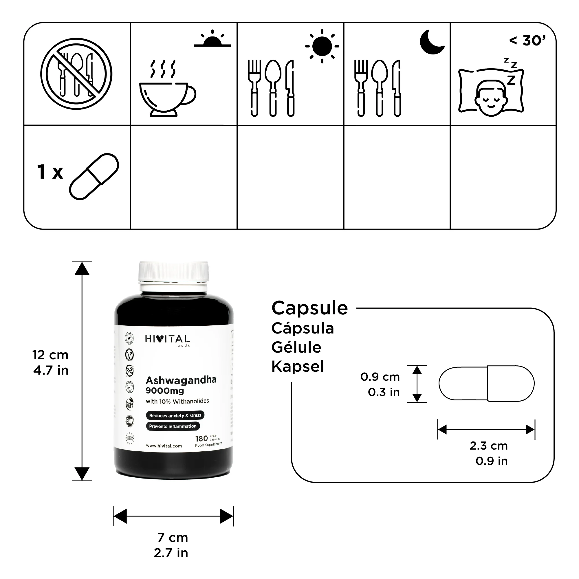 Ashwagandha 9000 mg. 180 cápsulas - Imagen 3
