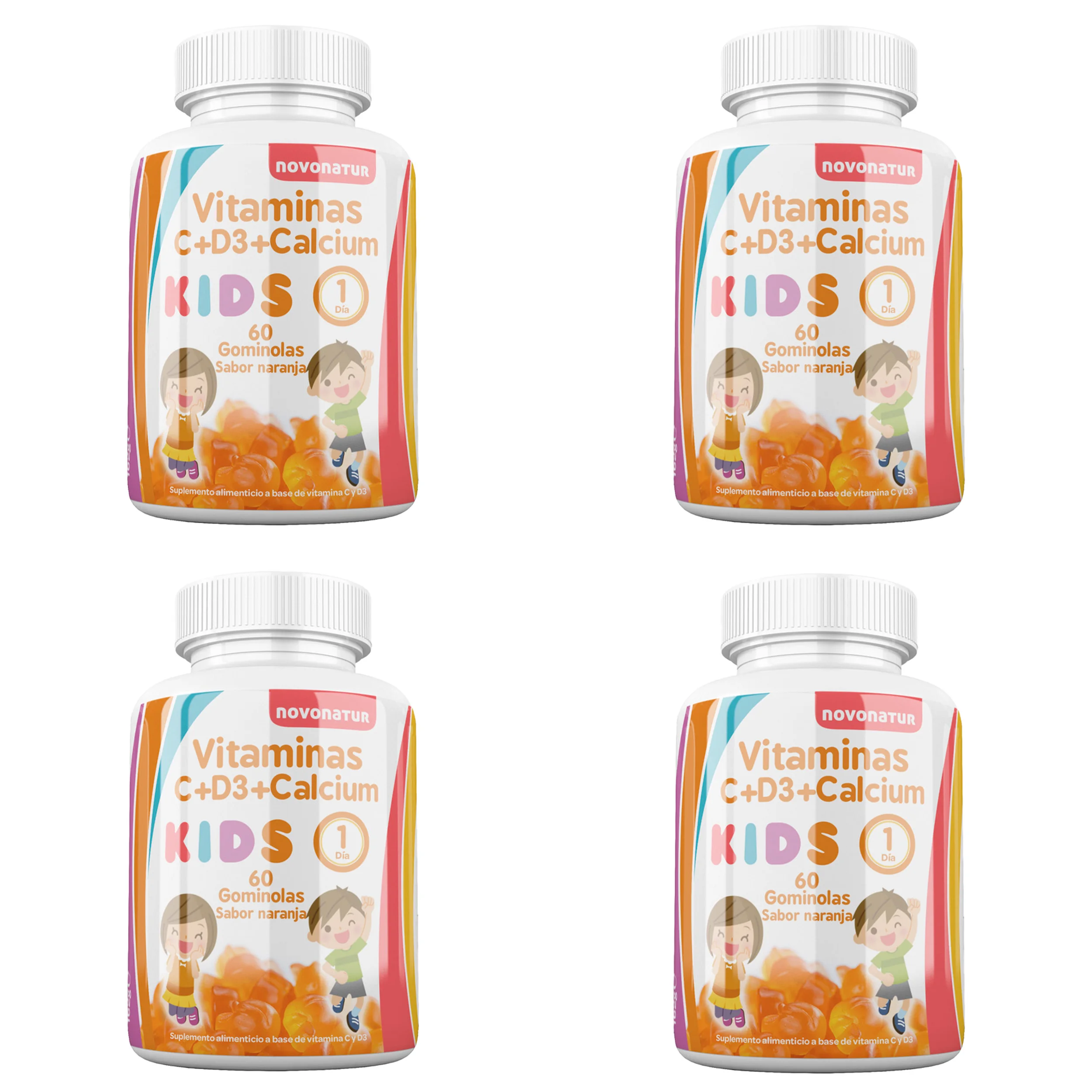 Vitaminas Niños C + D + Calcio 4 Unidades